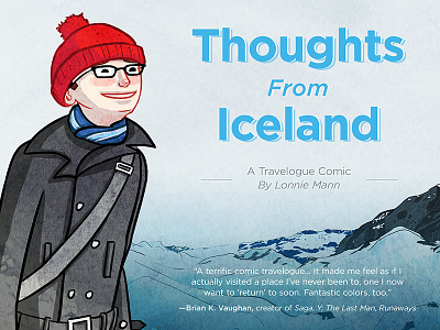 Thoughts From Iceland Cover Design autobio autobiographical book cover comic cover design glacier graphic novel
