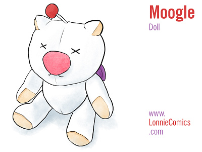 Moogle Doll Illustration digital doll final fantasy illustration moogle photoshop watercolor