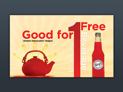 Free Drink Card 1 card coupon drink soda sunburst tea typography uat