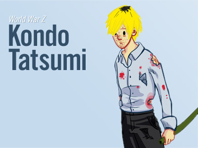 Kondo Tatsumi from World War Z cartoon character comic concept art illustration photoshop world war z wwz