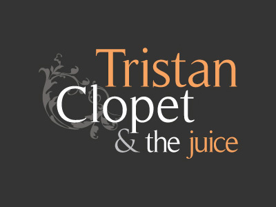 Tristan Clopet & the Juice Logo band floral grey logo orange typography