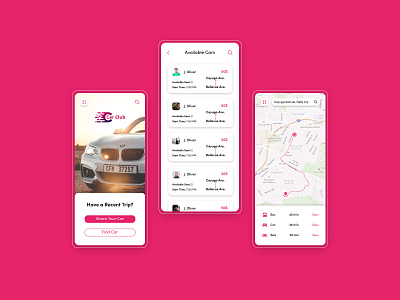 Car sharing app UI