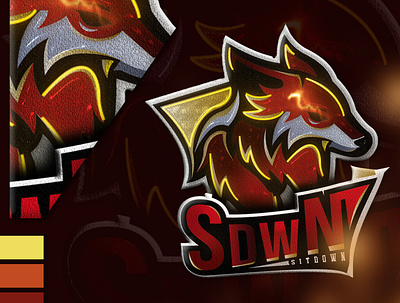 SITDOWN - WOLF MASCOT LOGO design esport gaming gaming logo illustration logo