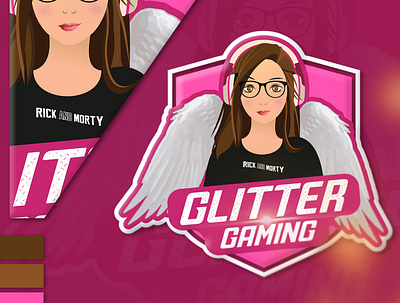 GLITTER GAMING - MASCOT LOGO design esport gaming gaming logo illustration logo