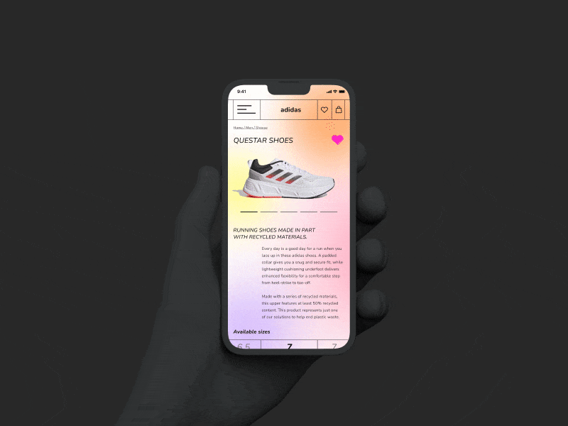 Info Card | Product Card | ADIDAS | UI Design branding card design graphic design info card mobile product card shoes sneakers ui ui design web web design