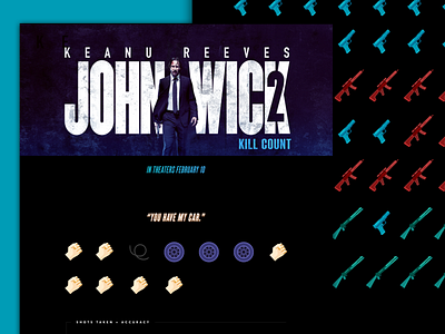 John Wick 2 - Kill Count Infographic fight guns infographic keanu movie weapons
