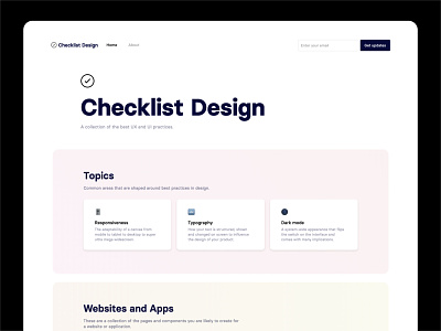 Checklist Design 2.0 Homepage