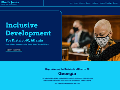 Sheila Jones State Representative Mockup branding graphic design politics website