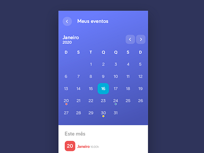 Calendário de eventos calendar calendar ui calendario gradient mobile ui uiux