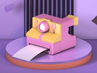 Polaroid 3d 3d art c4d design