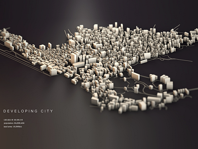 developing city by c4d c4d city cityscape poster