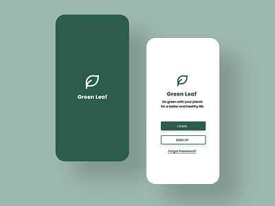 Green Leaf - Splash Screen app design typography ui vector
