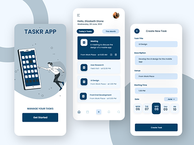 TASKR - A Task App app design typography ui