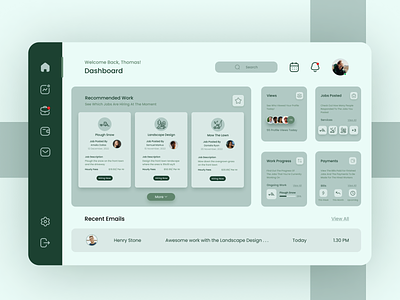 Dashboard UI for Small Services dashboard design ui uiconcept website websitedesign websitedesignui