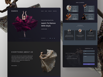 DANCE - A Website UI Design figma landingpage ui uidesign websiteuidesign webui webuidesign