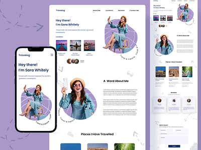 Travelog - Travel Blog Design app bloglandingpage dribble dribbleshot figma landingpage mobileui travelblog ui uidesign websiteuidesign webui