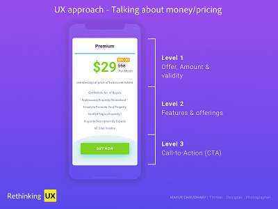 UX approach to Introduce the Price in your product. buy memberships payment plans pricing sell