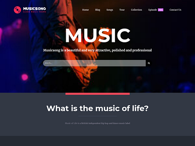 WordPress Music Website Landing page Design