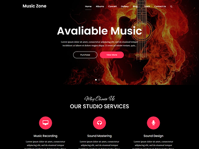 WordPress Music Website landing Page Design