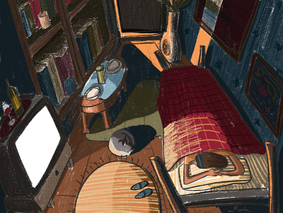 Before sleep art bedroom illustration book illustration illustration procreate room illustration