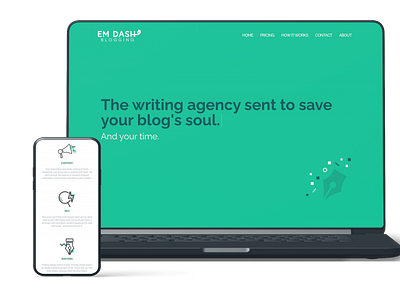 Em Dash Blogging design website