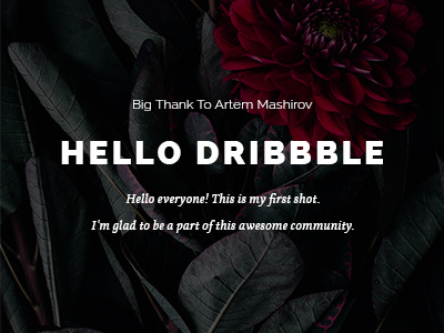 Hello, Dribbble!