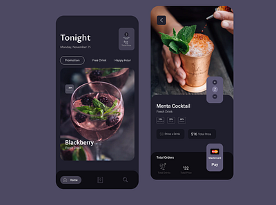 Cocktail graphic design ui