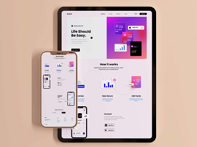 Mobile Banking Landing Page graphic design ui