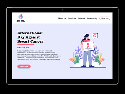 Daily UI #003: Landing Page android apple awareness breast breastcancer challenge dailyui dailyuichallenge design home homepage iphone landing landingpage logo october prototype ui ux windows