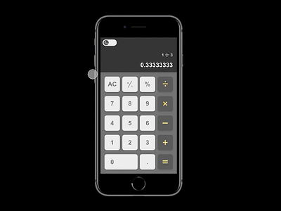 Daily UI #004: Calculator (w/ Dark Mode) apple black button calculator dailyui dark darkgray darkgrey design gray grey home iphone8 light ui uichallenge uidesign ux uxchallenge yellow