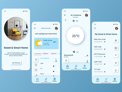 Smart Home app blue cloud design figma home modern neumorphism remote smart smart home style ui uiux design ux
