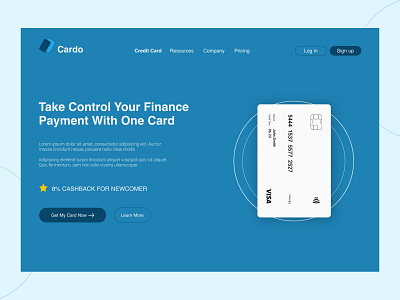 Banking and Payment Card landing page