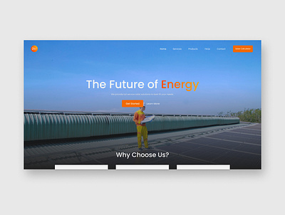 Solar Solutions Landing Page Mockup branding landing page solar solarenergy