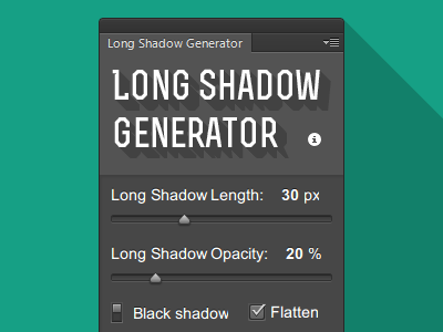 Long Shadow Generator for Photoshop extension flat generator long panel photoshop plugin ps shadow