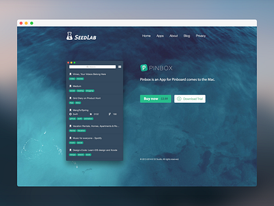 Pinbox Landing Page