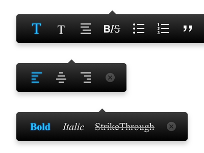 Editor Format Bar align bar bold editor font format headline italic list paragraph quote style
