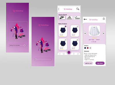 Online store design with Adobe xd and photoshop adobe xd app girl clothes online store photoshop purble shopping ui
