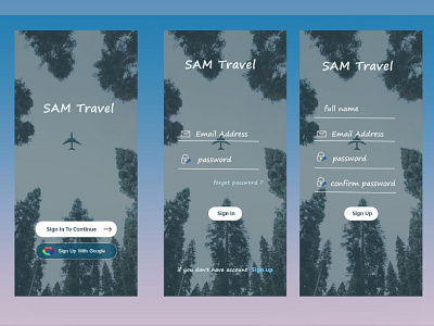 SignIn and signUp pages for a travel app by adobe xd adobexd app blue design photoshop signin signup travel app ui