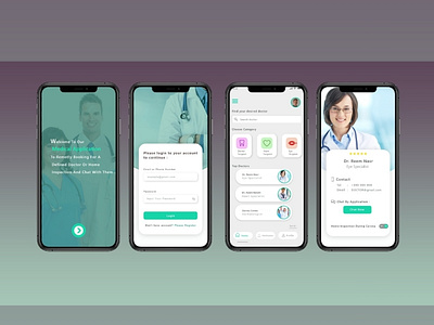 Doctors application adobexd app booking doctors green photoshop signin ui