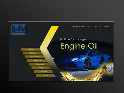 Engine oil company design with adobe xd
