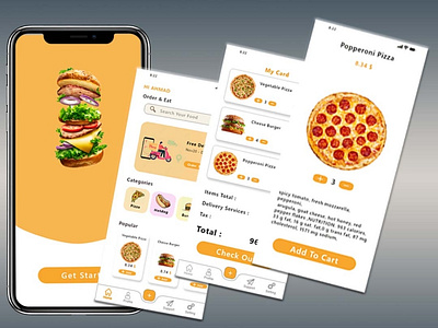 Food app with adobexd adobexd colors design fastfood food online orange ui ux