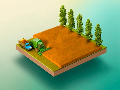 Harvesting. agriculture agronomy cereals field harvester illustration infographics wheat