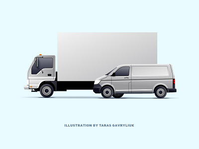 Delivery service. 2d design illustration track ui van vector
