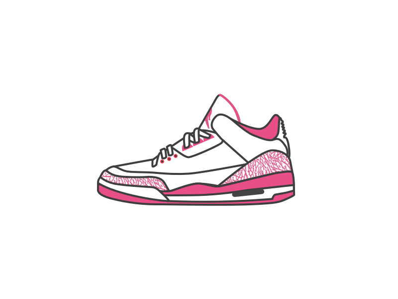 Air Jordan 3 - dribbble style illustration hello 球鞋 乔丹 sneaker illustrator aj icon air jordan dribbble