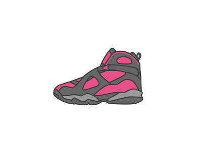 AirJordan 8 - Dribbble style air jordan aj dribbble icon illustration illustrator sneaker 乔丹 球鞋