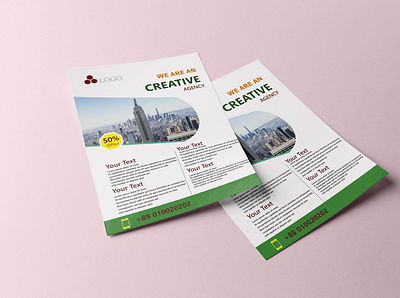 Flyer with beautiful mockup branding business flyer design flyer graphic design illustration vector