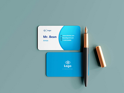 Blue business card