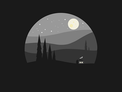 Moon in Moon design graphic design illustration moon scenery vector