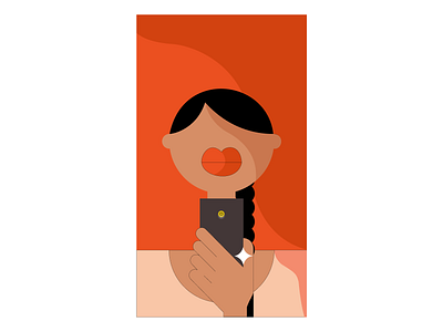 Girl color colour girl graphic design illustration phone vector