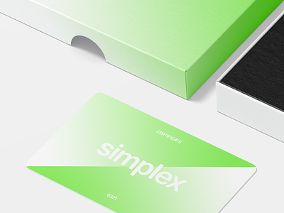 Simplex box brand branding card certificate clean design gradient green identity ios logo logo designer logotype macos minimal new york packaging type
